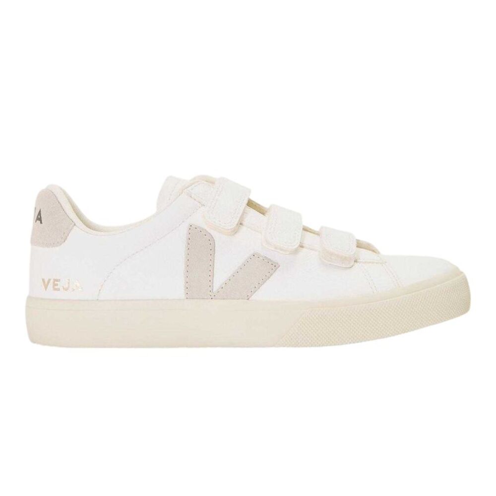 Veja Womens/Ladies Recife Leather Touch Fastening Court Trainers / White/Natural